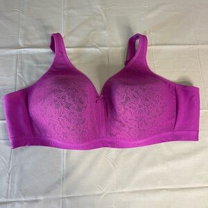 BNWOT Cacique Fuchsia Lace Full-Coverage Wireless Bra size 54D